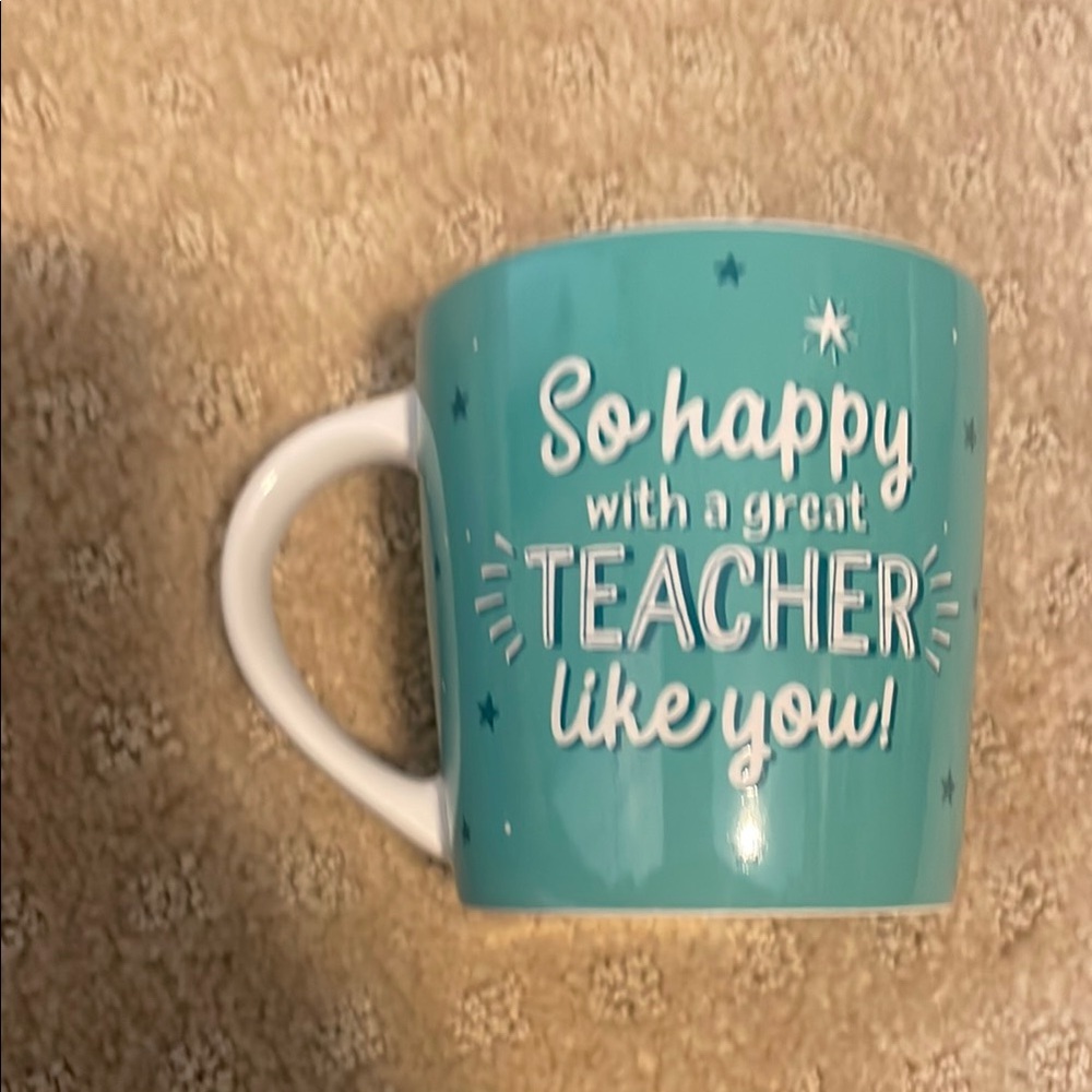 Blue and White Coffee Mug for Teachers